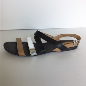 Steve Madden Silver Strap Flat Sandals